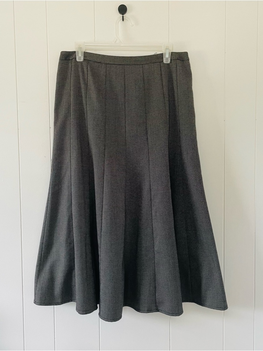 new directions Charcoal Gray A-Line Midi Skirt
